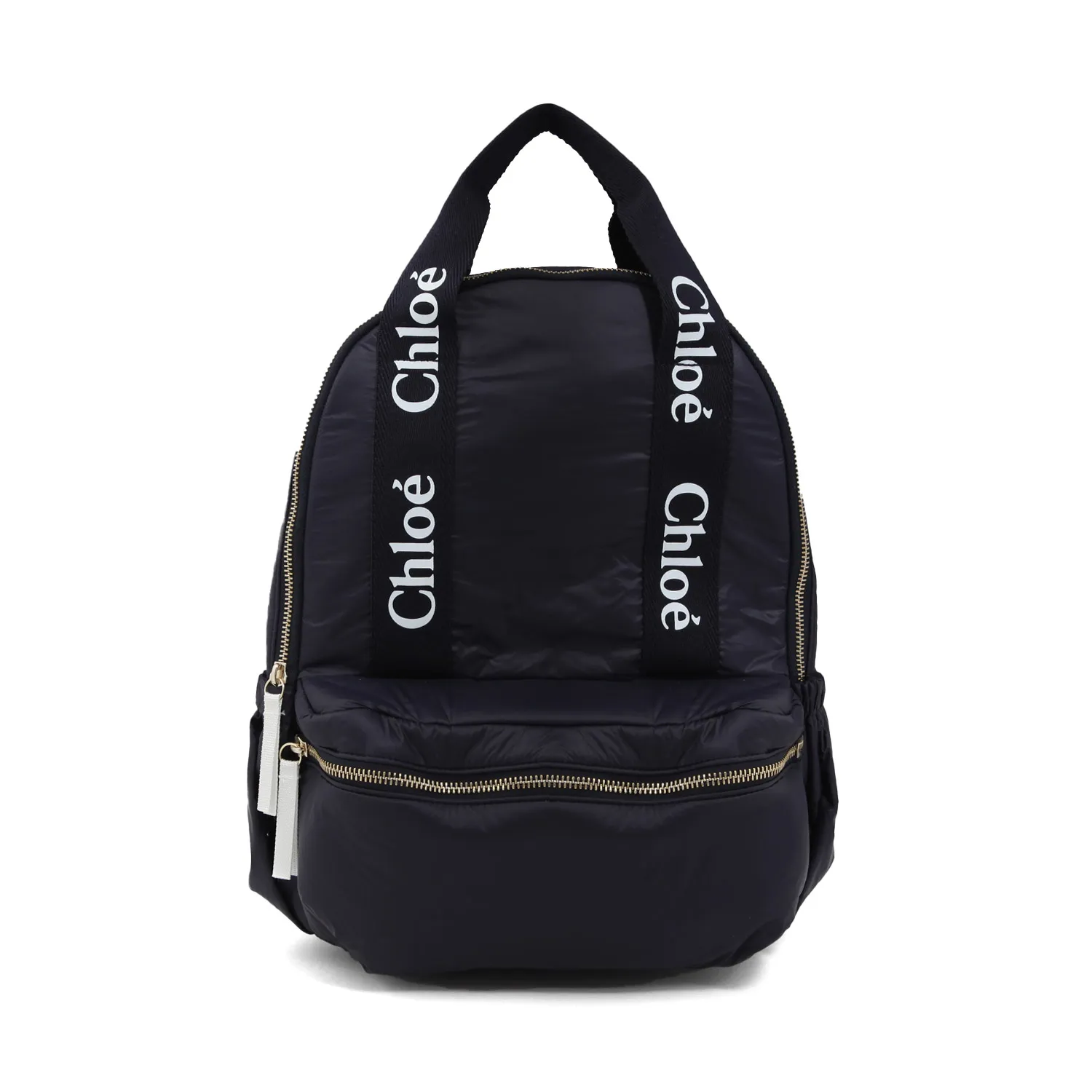 Chloe Navy Blue Backpack With White Logos