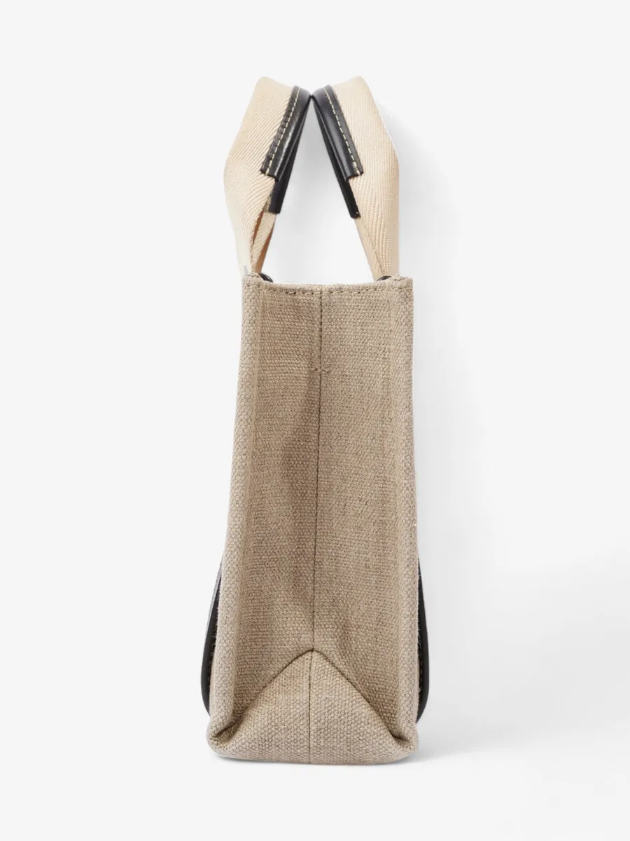 Chloe Woody Tote Beige / Navy Linen Small