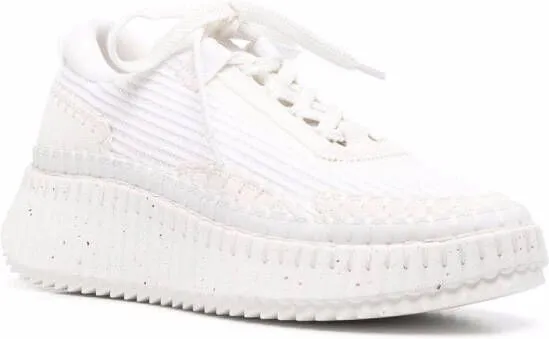 Chloé Nama whipstitch-trim sneakers White