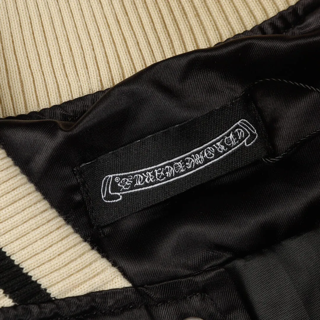 Chrome Hearts Black Beige Varsity Jacket