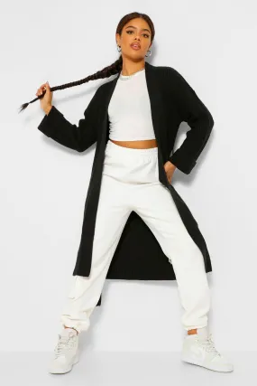 Chunky Knit Belted Midi Cardigan