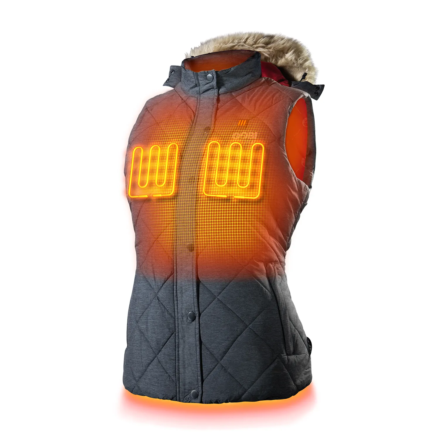 Cirrus Womens 3 Zone Heated Vest, Stone