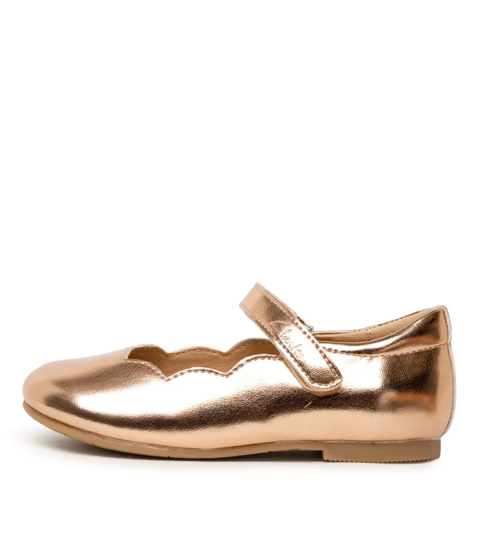 CLARKS Audrey Tot Rose Gold Ptnt