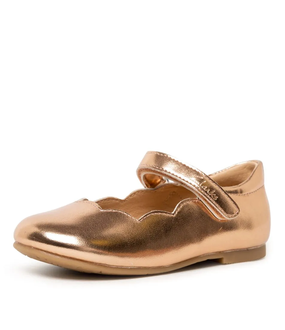 CLARKS Audrey Tot Rose Gold Ptnt