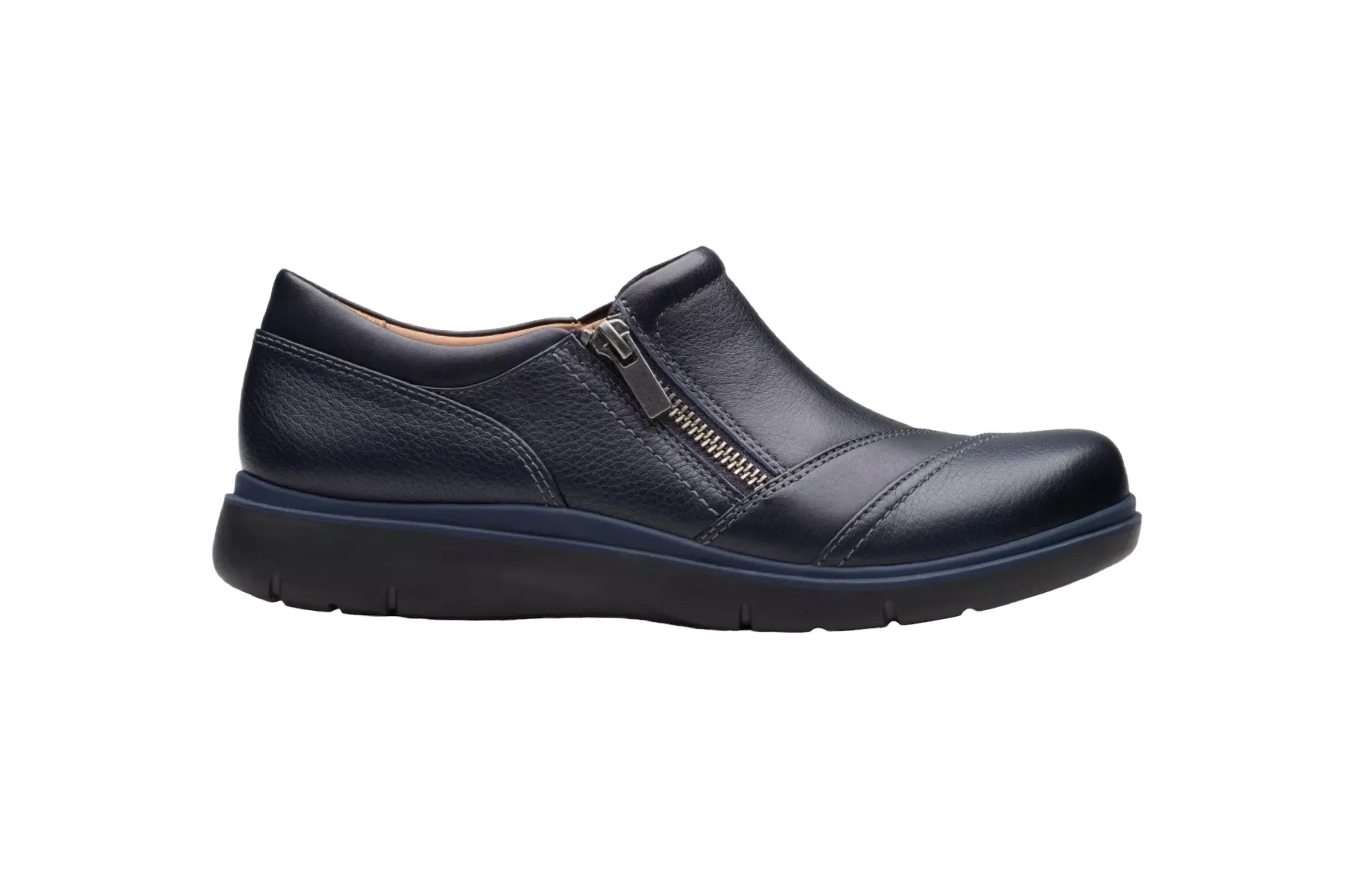 CLARKS CERTINA PURE NAVY LEATHER