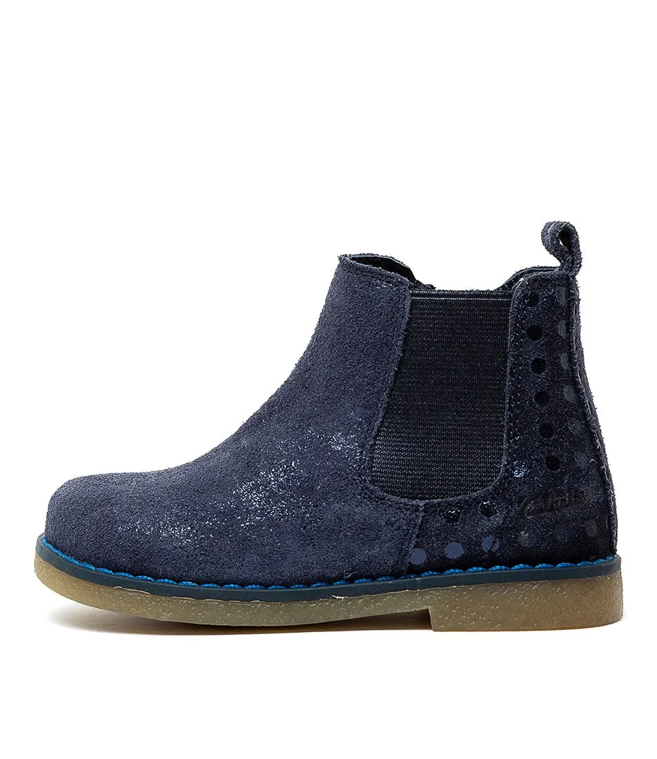 CLARKS Chelsea Inf Tot Navy Spot