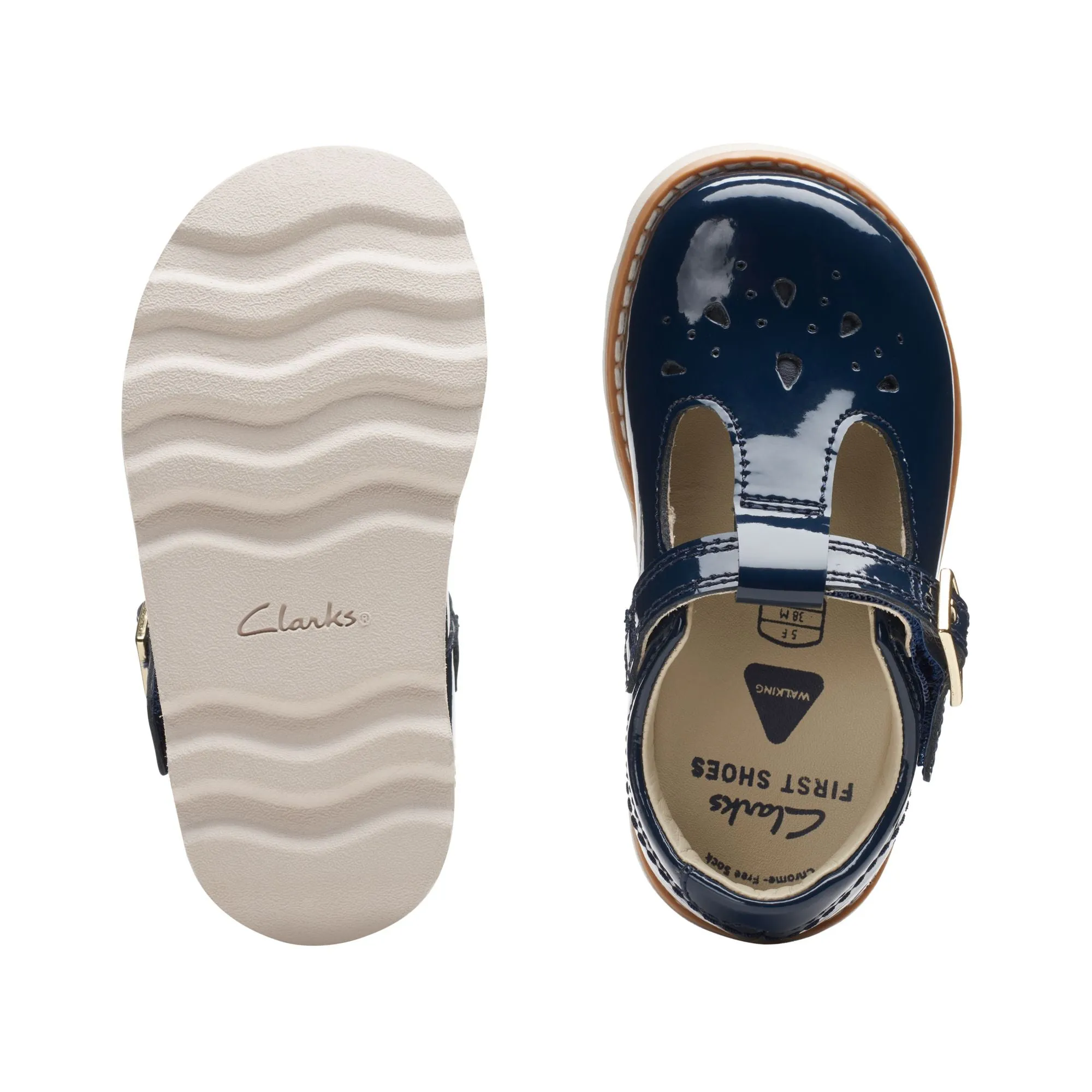 Clarks 'Crown Print' T-Bar Shoe