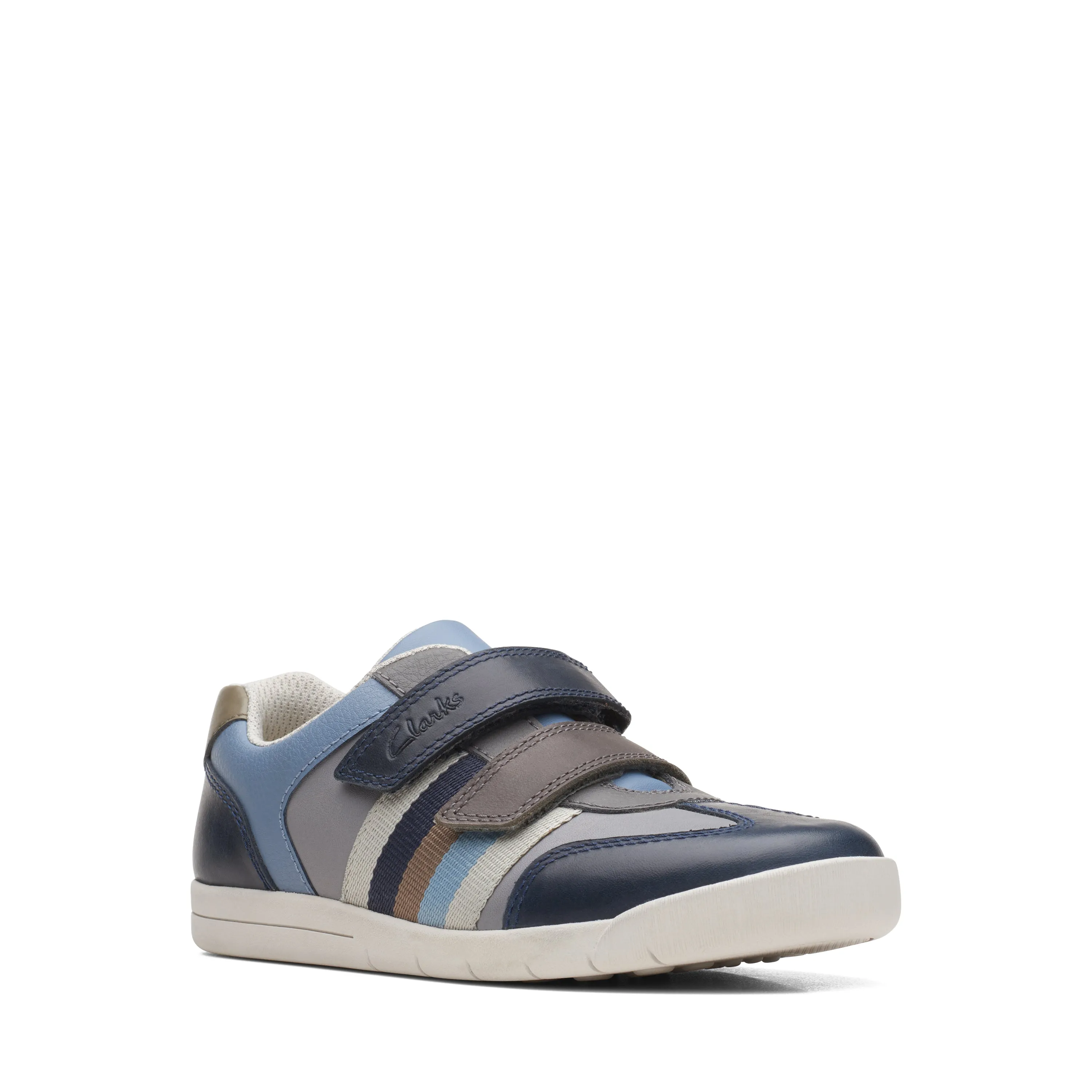 Clarks Den Stripe Shoe - Navy Combi