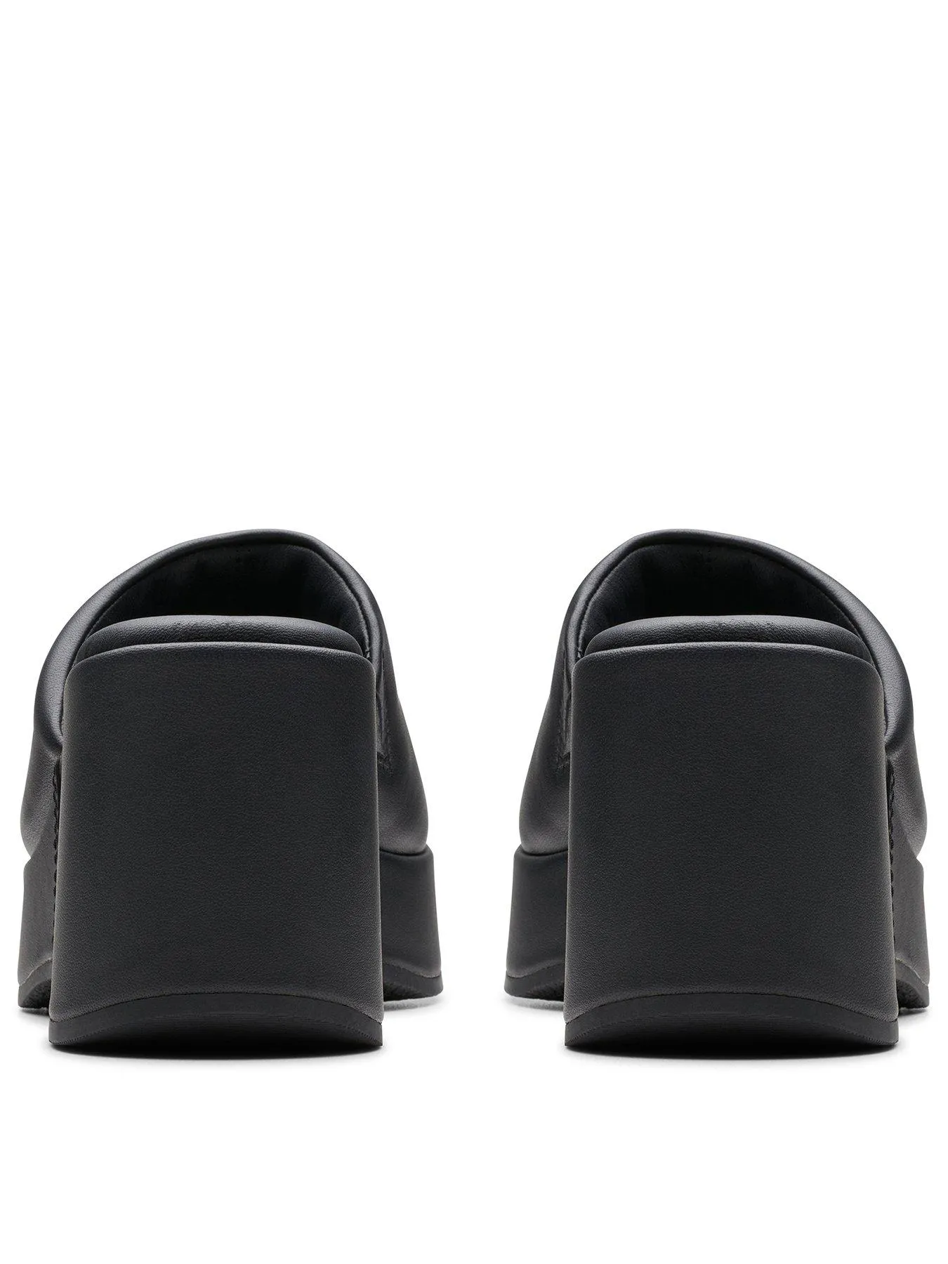 Clarks Manon Glide Leather Wedged Sandals - Black