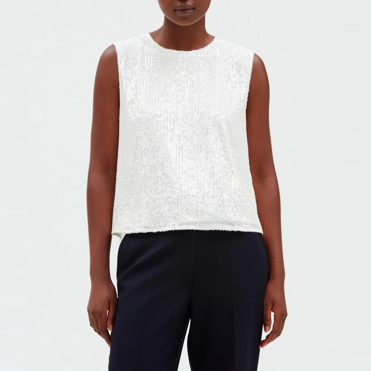 CLAUDIE PIERLOT The Sustainable Edit Beau Sequin Embellished Sleeveless Top - Clear