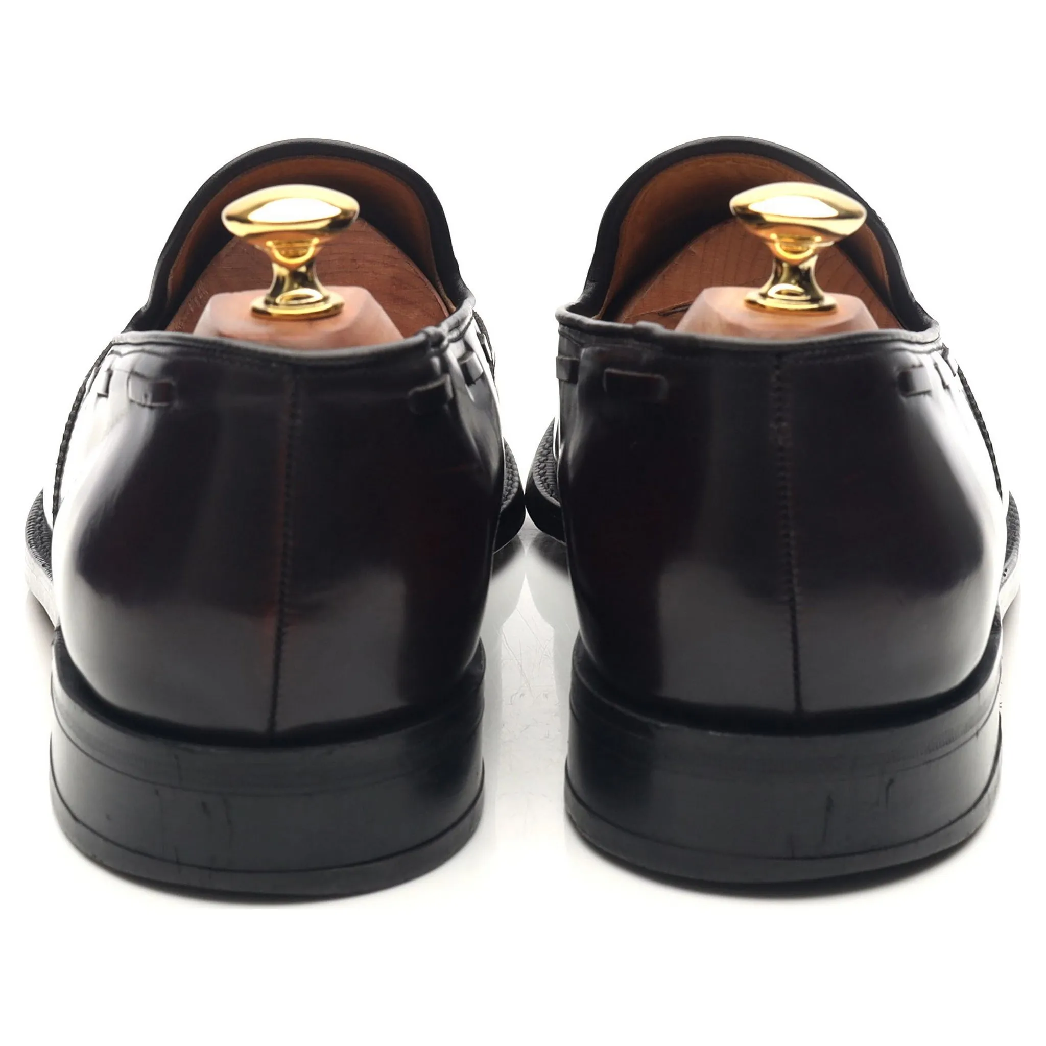 'Clive' Burgundy Leather Wing Cap Tassel Loafers UK 9.5 G