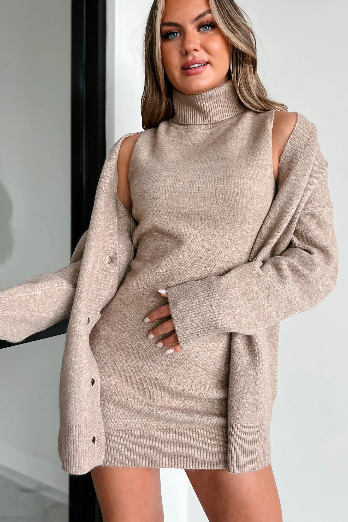 Clocked Out Oversized Cardigan (Mocha)