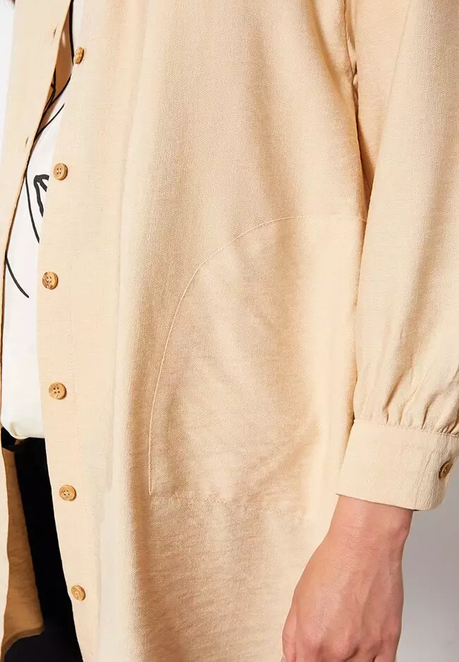 Collared Straight Maternity Shirt