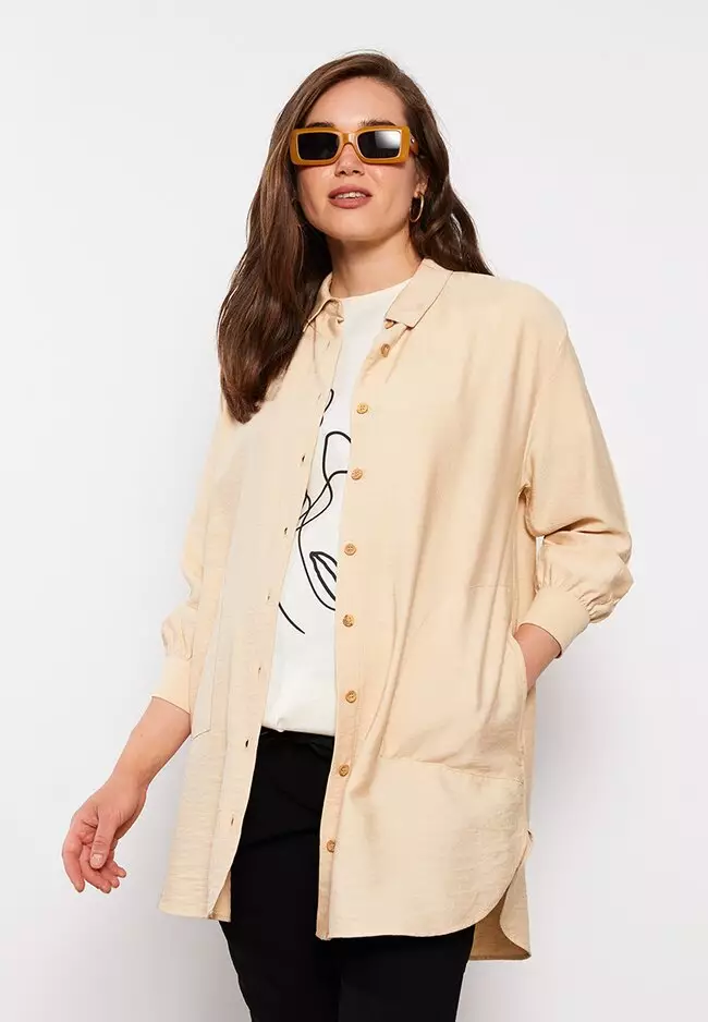 Collared Straight Maternity Shirt