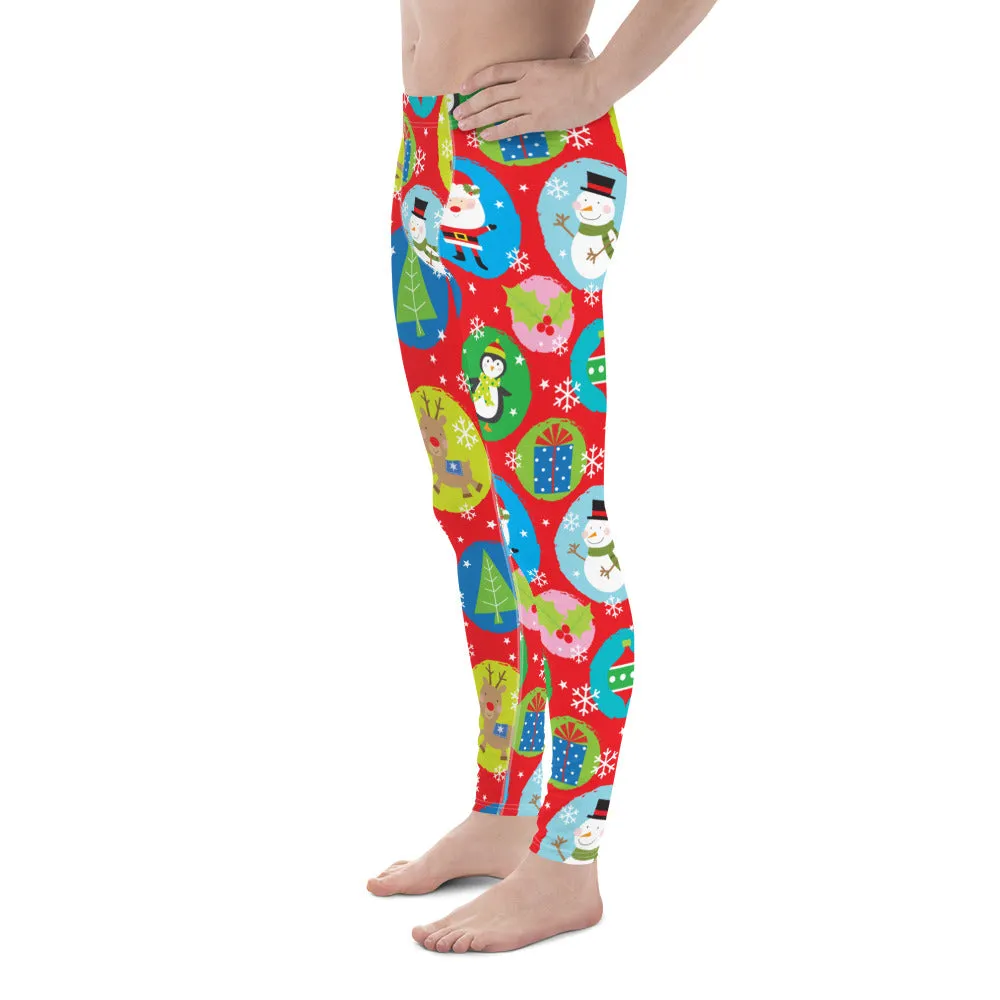 Colorful Holiday Joy Men's Leggings
