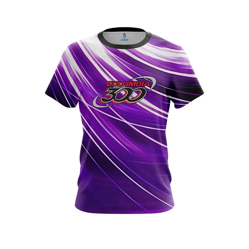 Columbia 300 Deep Purple Stripes CoolWick Bowling Jersey