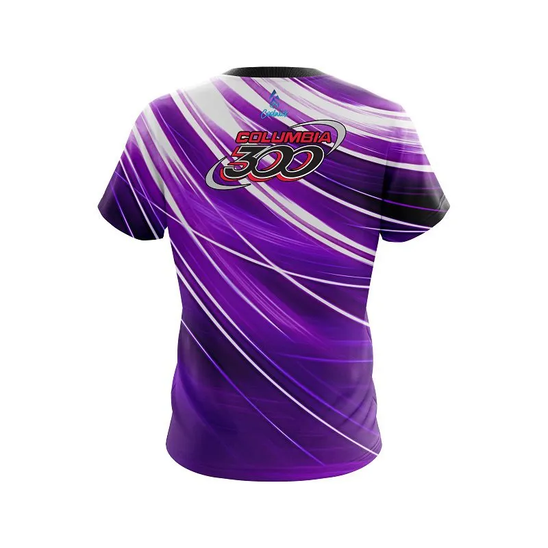 Columbia 300 Deep Purple Stripes CoolWick Bowling Jersey