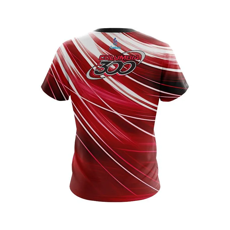 Columbia 300 Deep Red Stripes CoolWick Bowling Jersey