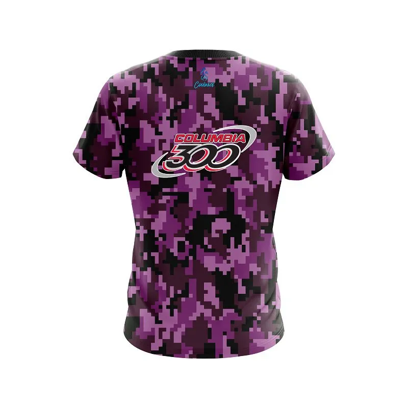 Columbia 300 Digital Camo Purple CoolWick Bowling Jersey