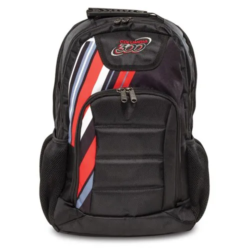 Columbia 300 Dye-Sub Black Red Backpack