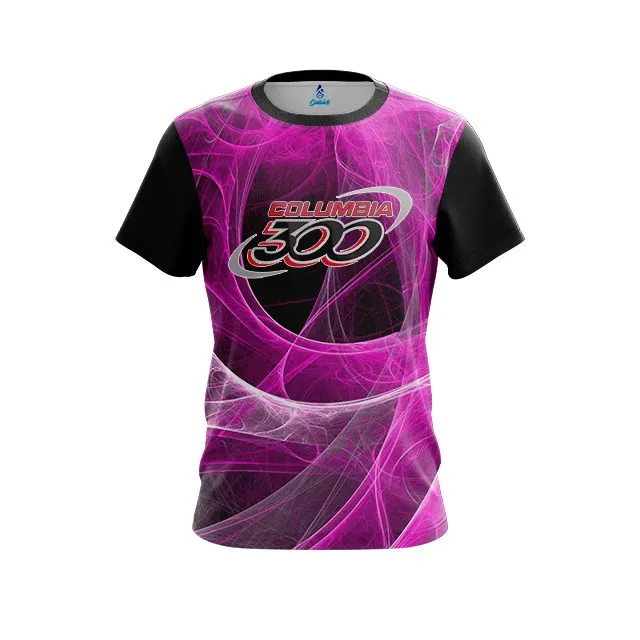 Columbia 300 Energy Swirls Pink CoolWick Bowling Jersey