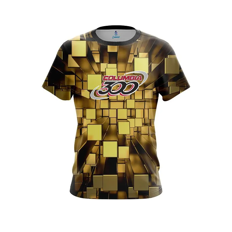 Columbia 300 Gold Block Burst CoolWick Bowling Jersey