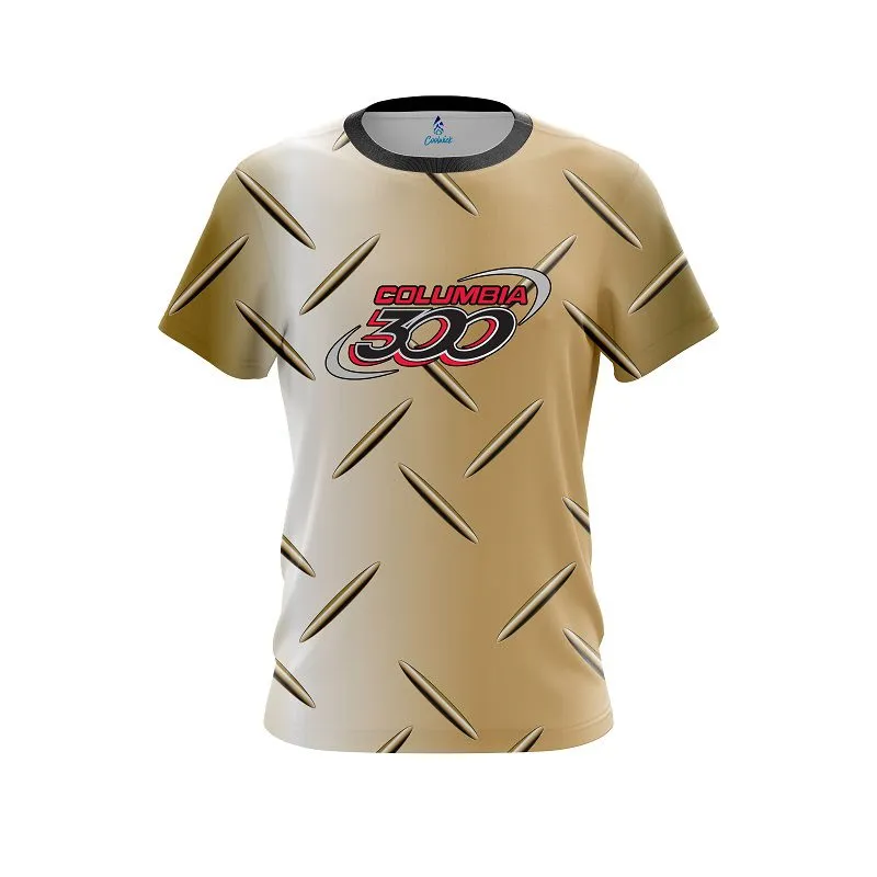 Columbia 300 Gold Diamond Plate CoolWick Bowling Jersey