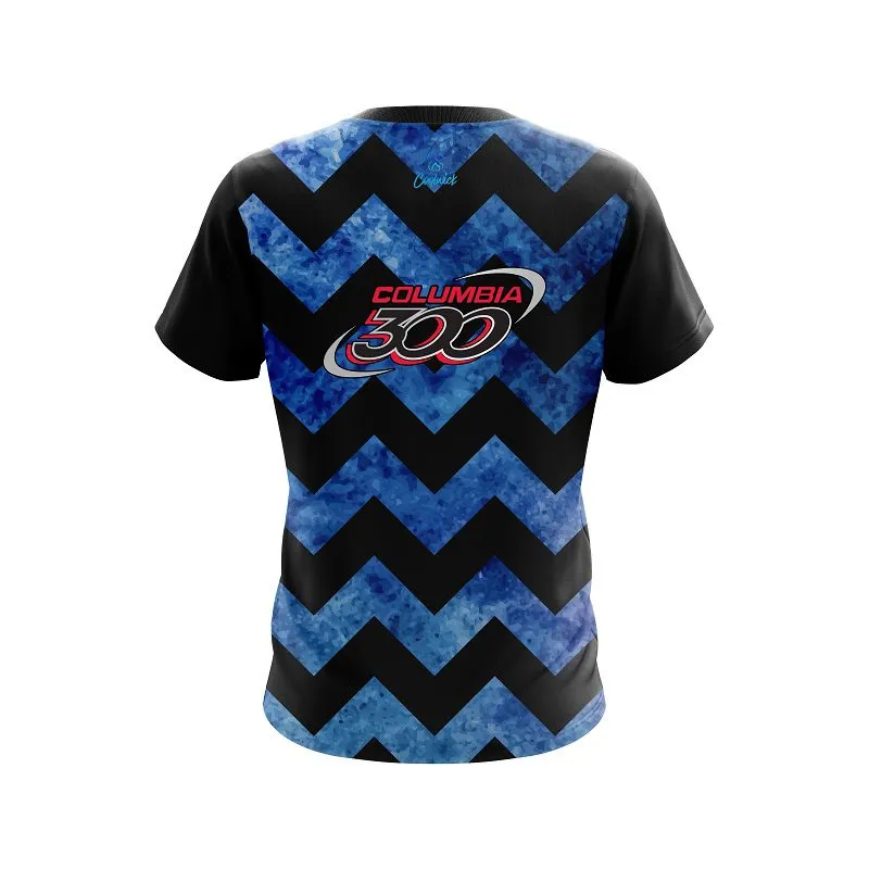 Columbia 300 Marble Zig Zag Blue CoolWick Bowling Jersey