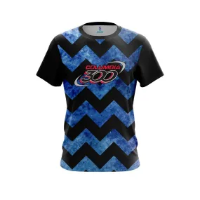 Columbia 300 Marble Zig Zag Blue CoolWick Bowling Jersey