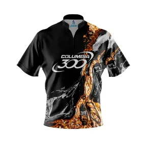 Columbia 300 Onyx Gold Quick Ship CoolWick Sash Zip Bowling Jersey