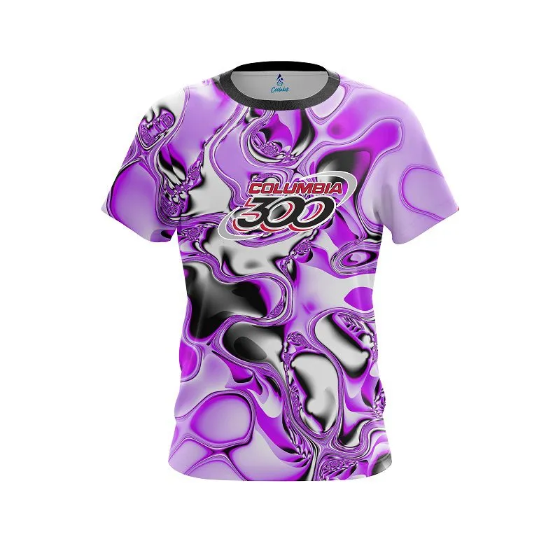 Columbia 300 Purple And White Liquid Canvas CoolWick Bowling Jersey