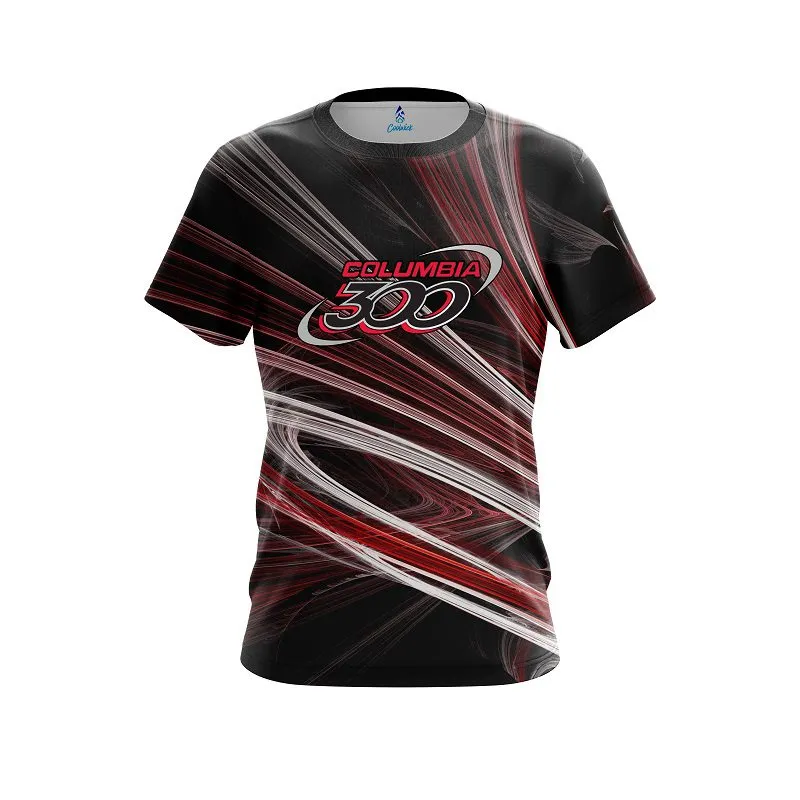 Columbia 300 Red Motion Swirl CoolWick Bowling Jersey