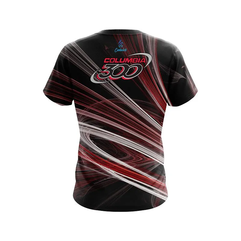 Columbia 300 Red Motion Swirl CoolWick Bowling Jersey