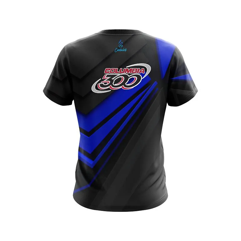 Columbia 300 Steaming Dynamic Blue CoolWick Bowling Jersey