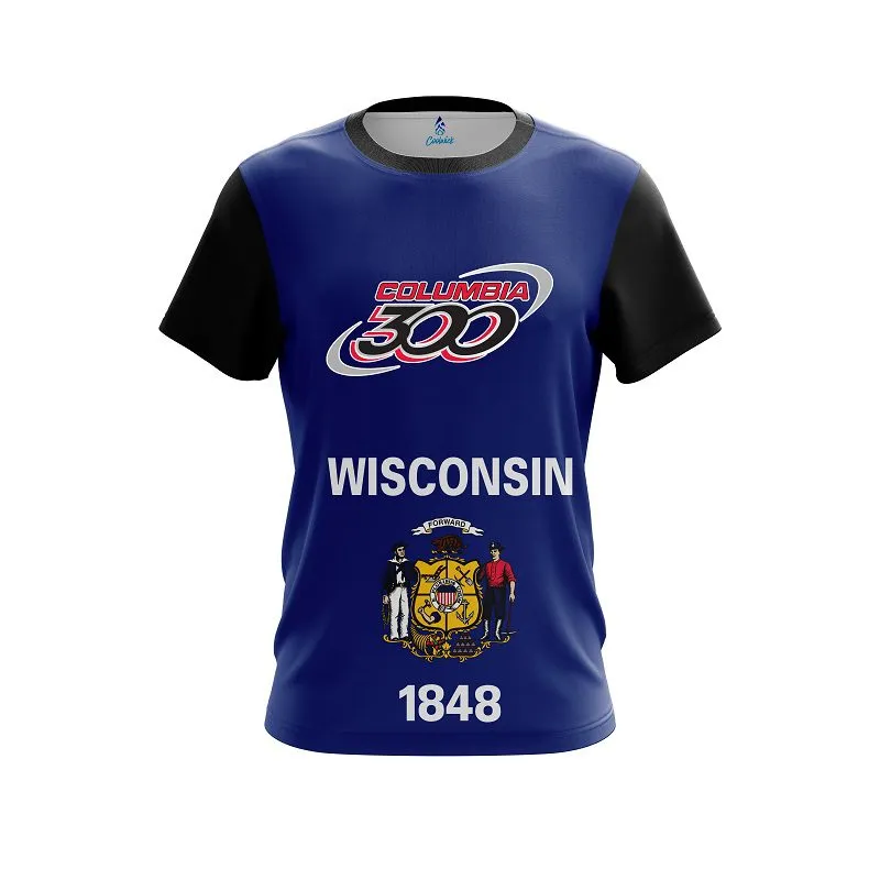 Columbia 300 Wisconsin Flag CoolWick Bowling Jersey