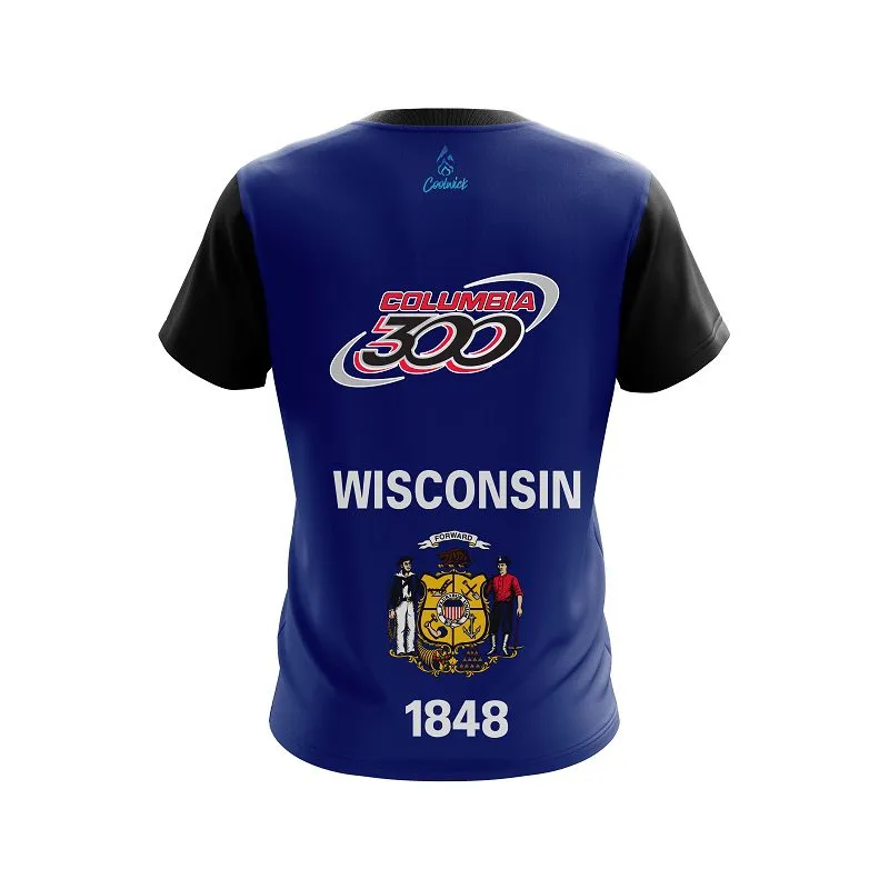 Columbia 300 Wisconsin Flag CoolWick Bowling Jersey