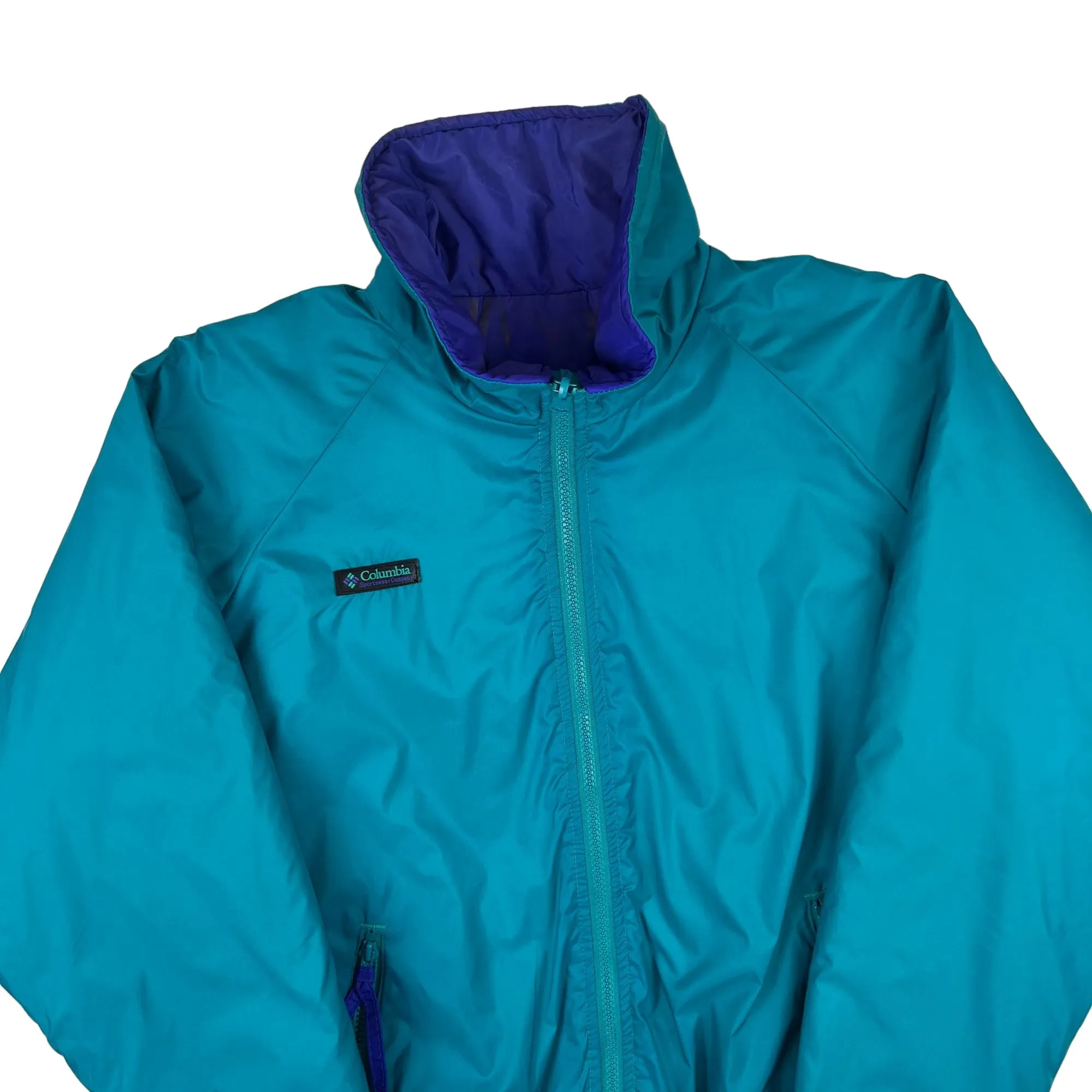 Columbia Sportswear Reversible Puffer Jacket Teal Purple