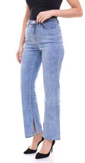 Confezione da 2 pantaloni jeans da donna in cotone Bruno Banani con piccoli spacchi 31645007 blu