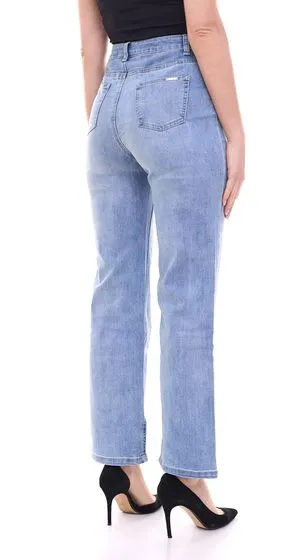 Confezione da 2 pantaloni jeans da donna in cotone Bruno Banani con piccoli spacchi 31645007 blu