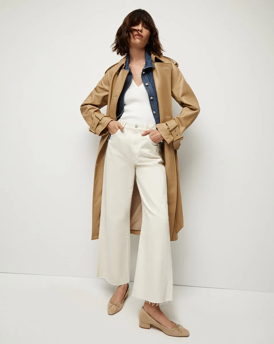 Conneley Vegan Leather Dickey Trench Coat