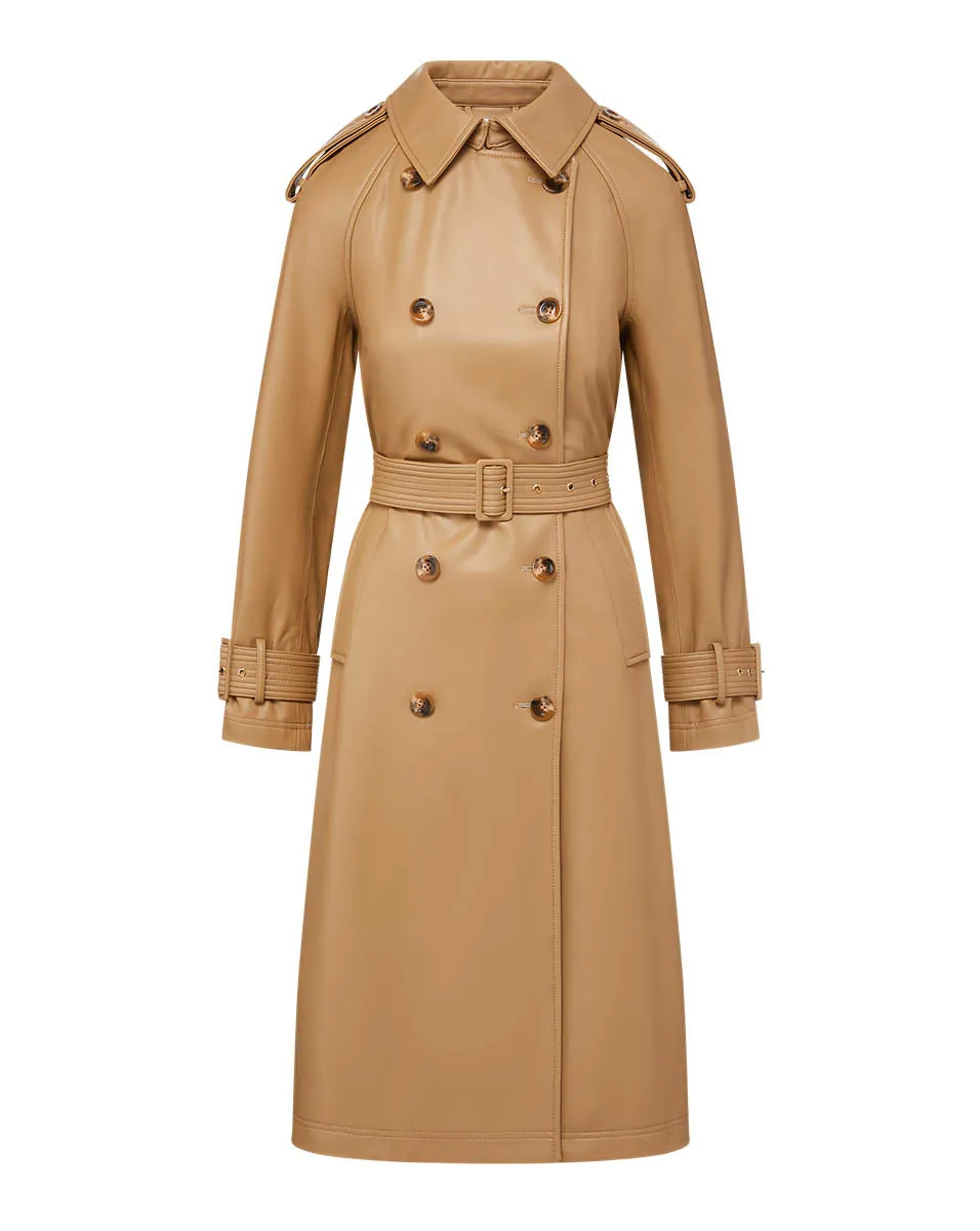 Conneley Vegan Leather Dickey Trench Coat