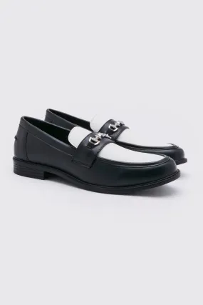 Contrast Chain Penny Loafer | boohooMAN UK