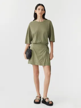 contrast mini wrap dress