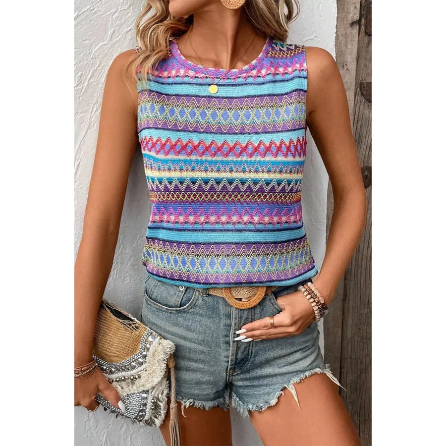 Contrast Round Neck Tank