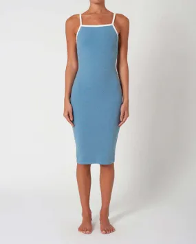 Contrast Tank Dress - Dusk Blue
