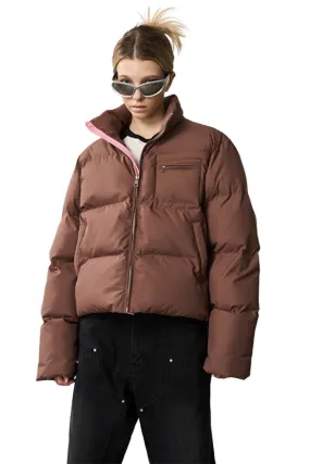 Contrast Zipper Padded Down Jacket