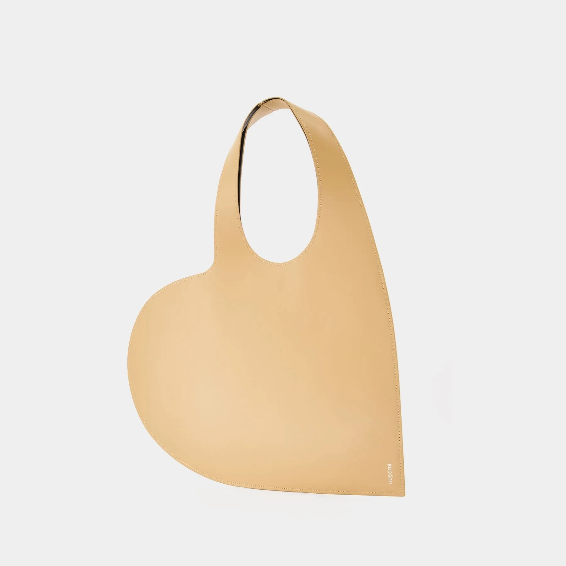 Coperni  Heart Tote Bag en Cuir Beige