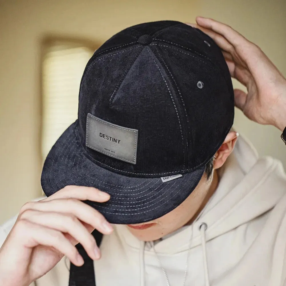 Corduroy 'Destiny' Wide-Brimmed Baseball Cap