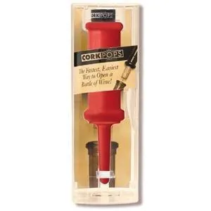 Cork Pop Wine Bottle Opener - (black or red)