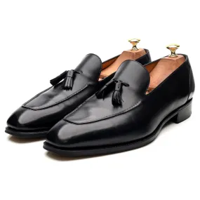 'Corniche' Black Leather Tassel Loafers UK 9.5 F